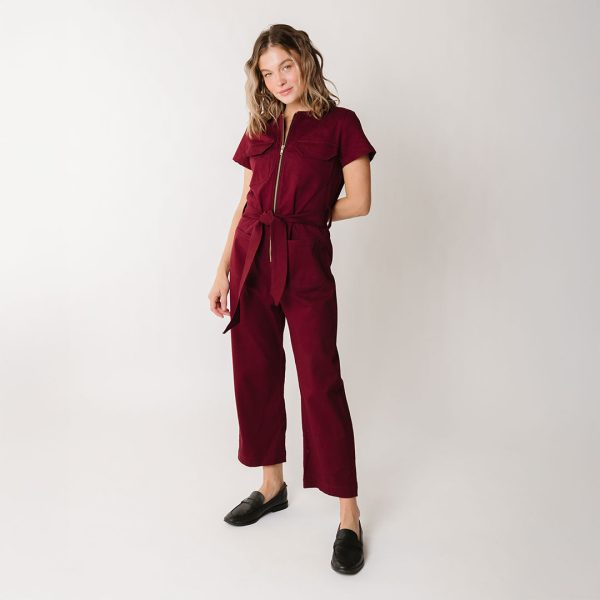 Hamptons Jumpsuit, Maroon Canvas Cheap - Image 2