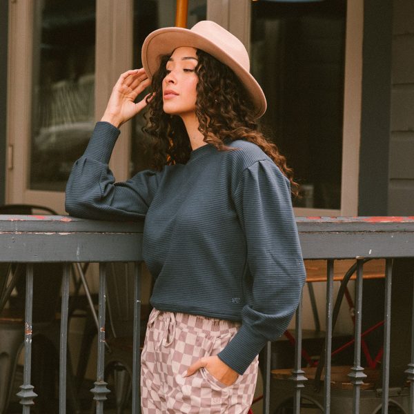Atlas Ribbed Sweater, Navy Cheap - Image 2
