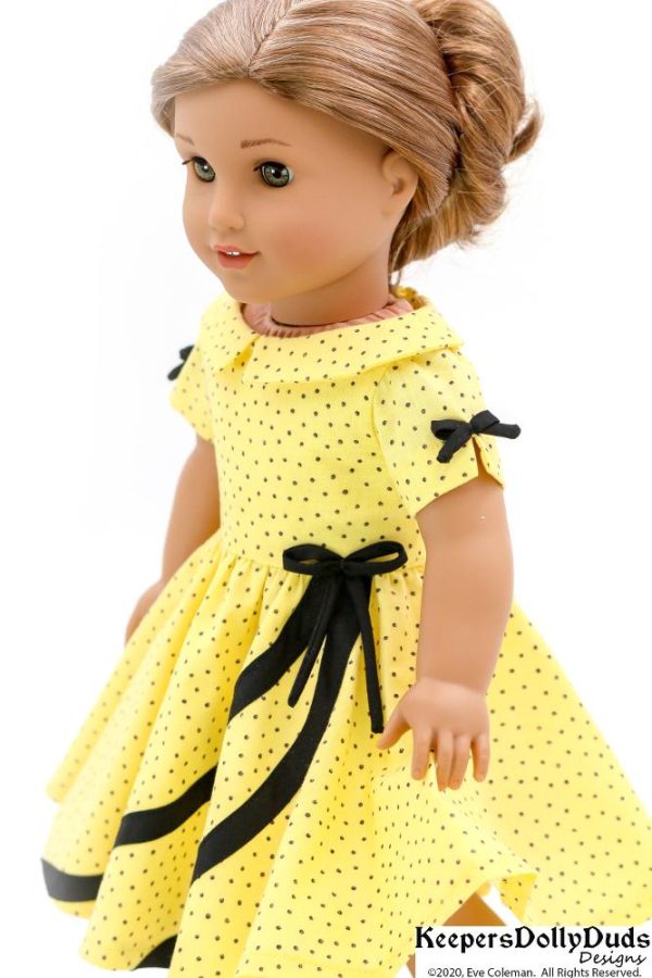 1950s Circle Swirl Dress 18  Doll Clothes Pattern Online Hot Sale - Image 3