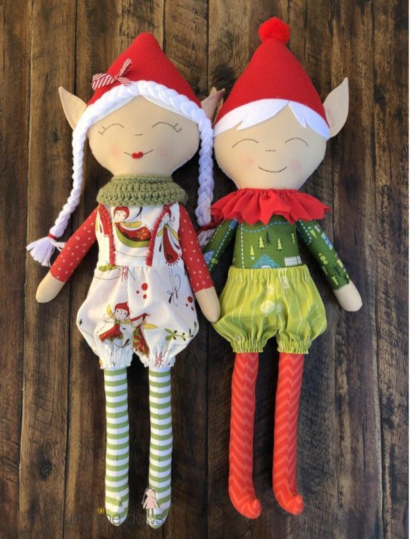 Elly and Eli Elf Doll 23  Cloth Doll Pattern For Discount - Image 2