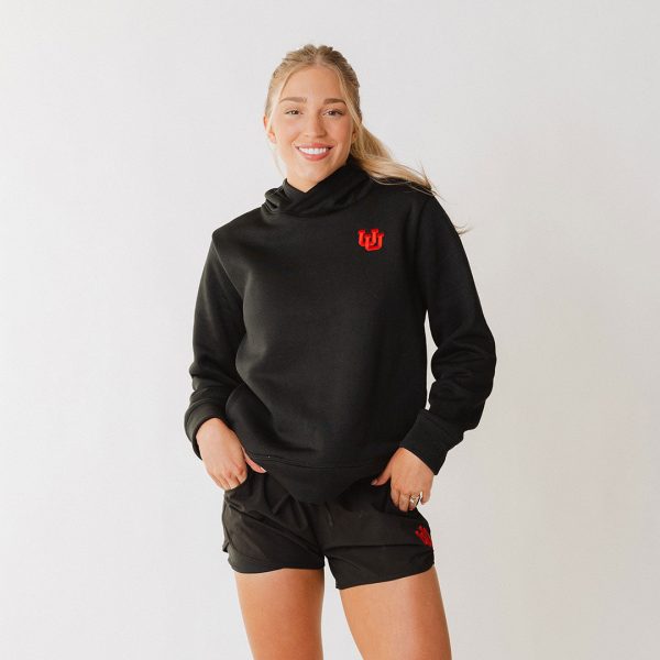 Utah Embroidered Dorm Hoodie, Black UU Sale