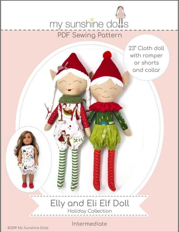 Elly and Eli Elf Doll 23  Cloth Doll Pattern For Discount