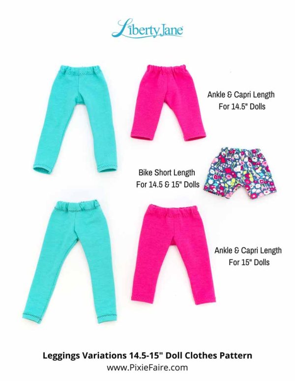 Leggings Variations 14.5-15 Inch Doll Clothes Pattern Online - Image 2