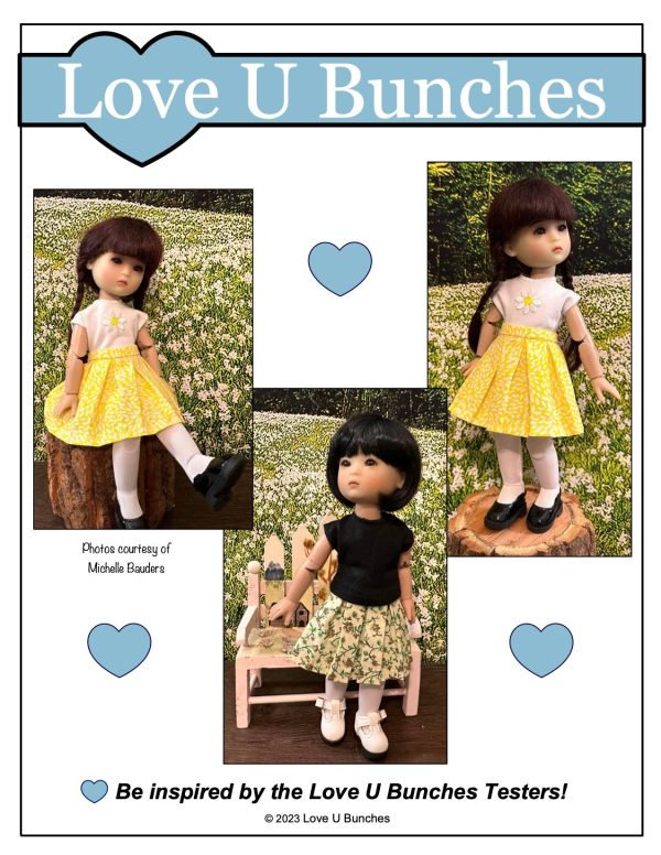 Petite Pleats Skirt Pattern for 8 Inch BJD such as Ten Ping and Mini Sara For Sale - Image 5