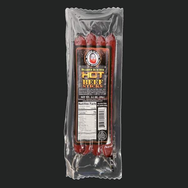 Bearded Butcher Hot Beef Sticks 3.5oz Online Hot Sale