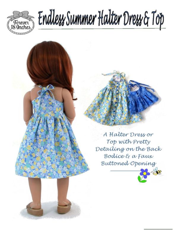 Endless Summer Halter Dress & Top Pattern for Kidz N Cats and 19  Gotz Dolls Online Sale - Image 2