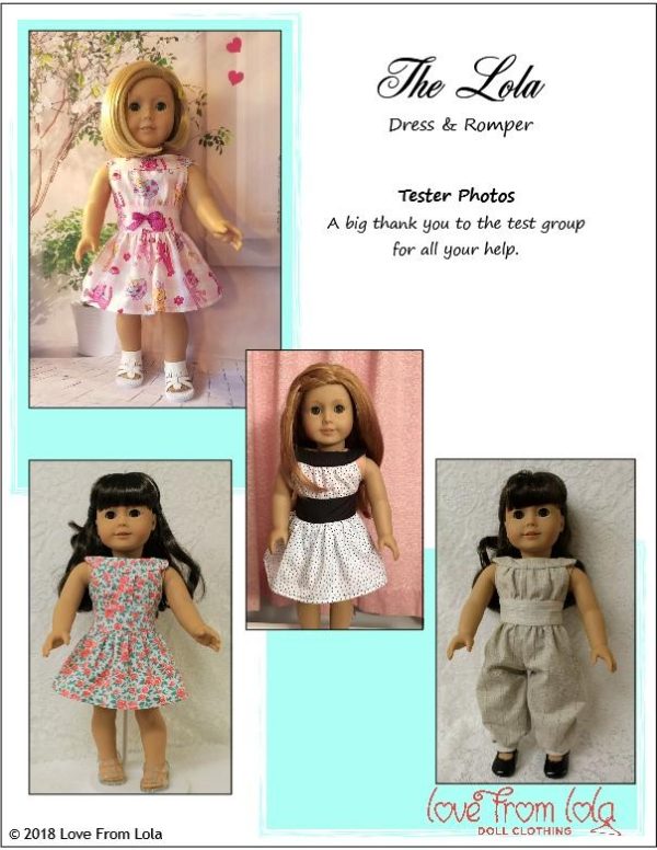 The Lola Dress and Romper 18  Doll Clothes Pattern Hot on Sale - Image 4