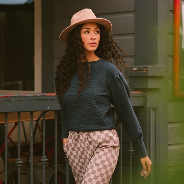 Atlas Ribbed Sweater, Navy Cheap