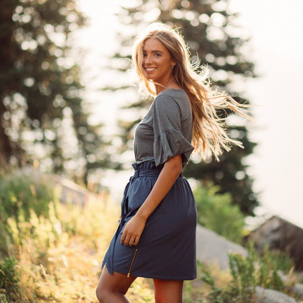 Ruffle Sleeve Tee, Charcoal For Discount - Image 2