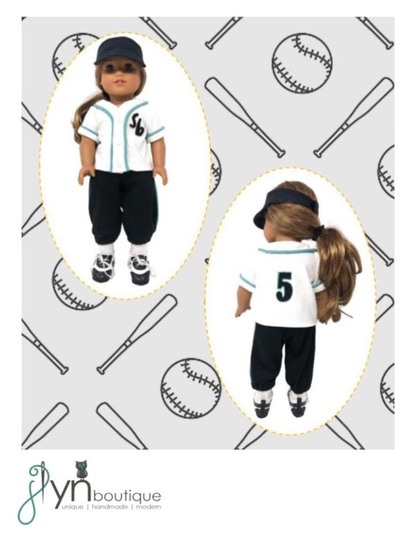 Sporty Softball Gal 18  Doll Clothes Pattern Online - Image 2