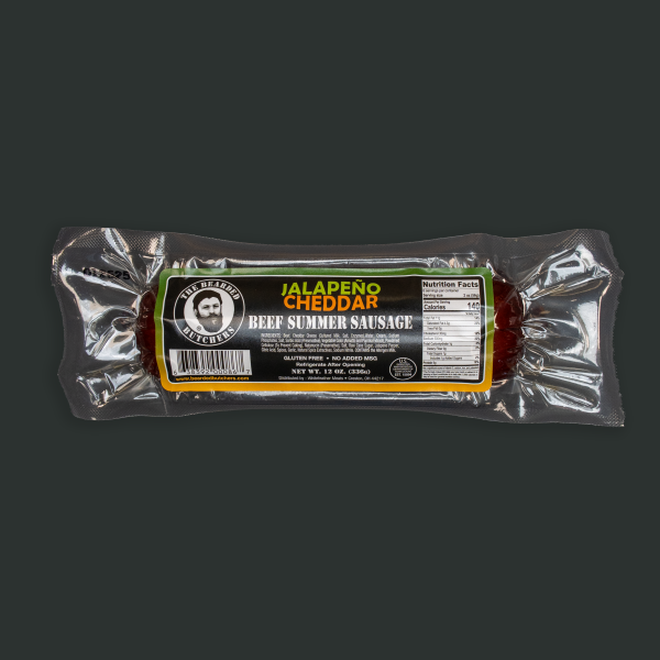 Bearded Butcher Jalapeno Cheddar Summer Sausage 12oz Fashion