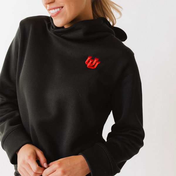 Utah Embroidered Dorm Hoodie, Black UU Sale - Image 2