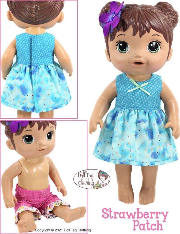 Strawberry Patch Pattern for 12-13  Baby Alive Dolls Supply - Image 2