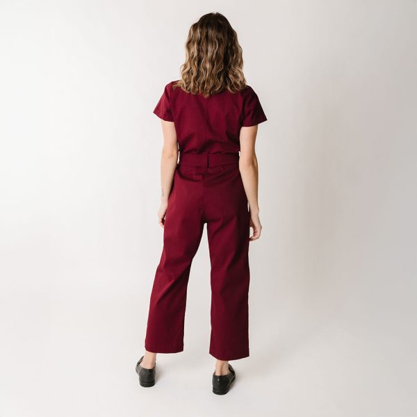 Hamptons Jumpsuit, Maroon Canvas Cheap - Image 3