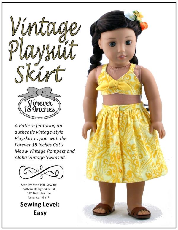 Vintage Playsuit Skirt 18  Doll Clothes Pattern Online Sale