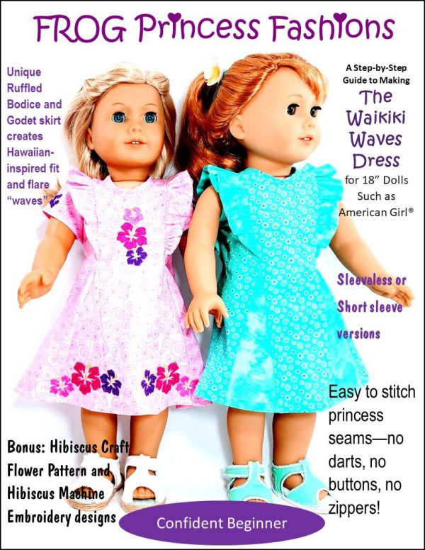 Waikiki Waves Dress 18  Doll Clothes Pattern Cheap