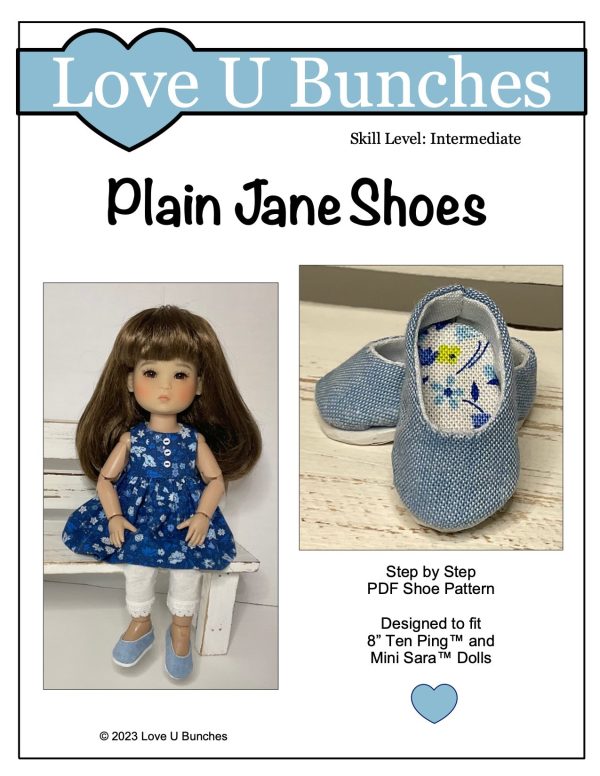 Plain Jane Shoes for 8 inch BJD Dolls such as Ten Ping and Mini Sara Online Hot Sale