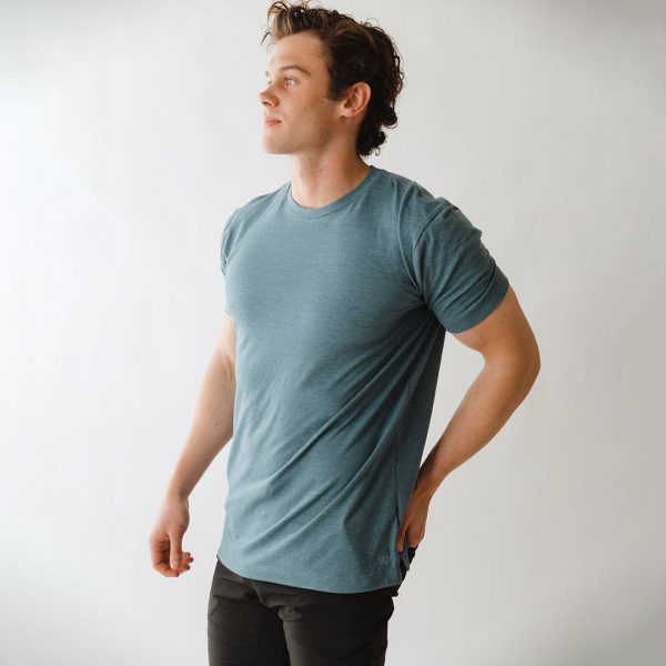 Men s Classic Tee, Heather Blue Supply