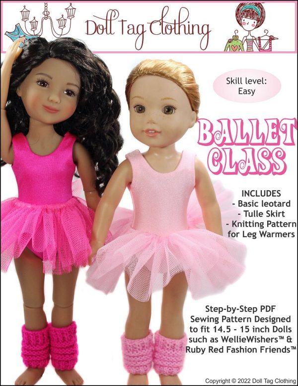 Ballet Class Pattern for 14.5 to 15 Inch Dolls Cheap