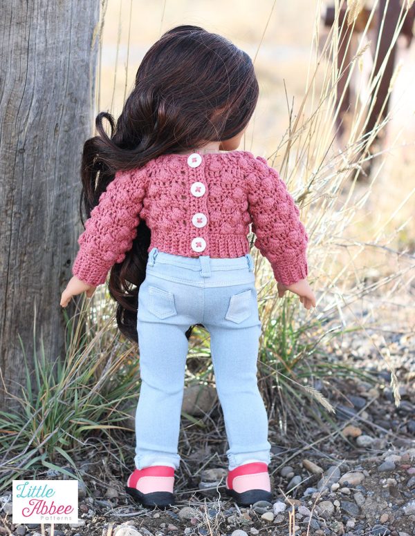 Bobble Sweater Doll Clothes Crochet Pattern for 18 Inch Dolls Sale - Image 3