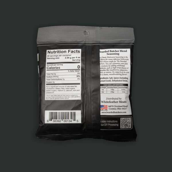 Classic Bratwurst Seasoning .22lb for 10 lb Cheap - Image 3
