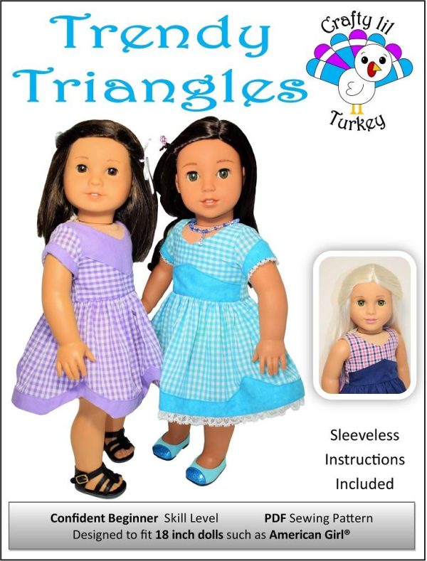 Trendy Triangles: Summer Dress 18  Doll Clothes Pattern Online Sale - Image 2