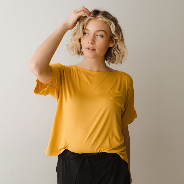 Relaxed Tee, Mustard Online Sale