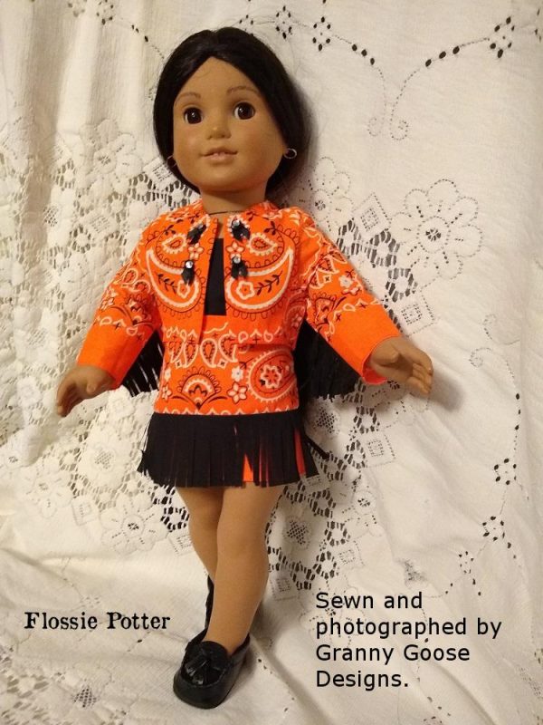 1970s Fringe Jacket & Mini Skirt 18  Doll Clothes Pattern For Sale - Image 5