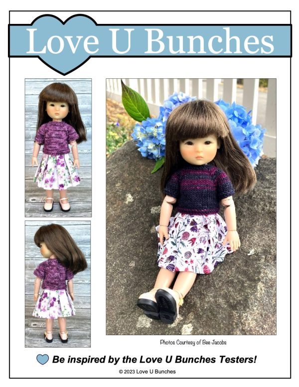 All Weather Sweater Knitting Pattern for 8 Inch BJD such as Ten Ping and Mini Sara For Sale - Image 2