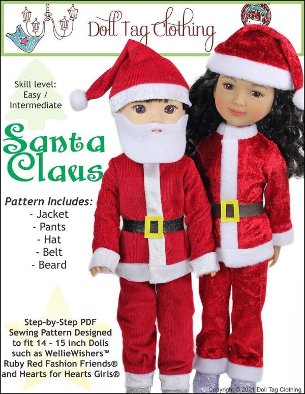 Santa Claus 14-15  Doll Clothes Pattern Hot on Sale