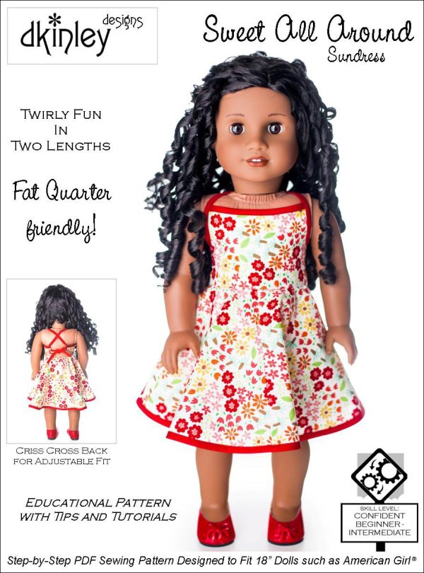 Sweet All Around Sundress 18  Doll Clothes Pattern For Cheap