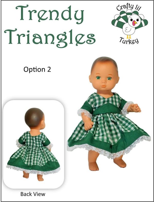 Trendy Triangles: Summer Dress 8  Baby Doll Clothes Pattern For Sale - Image 3