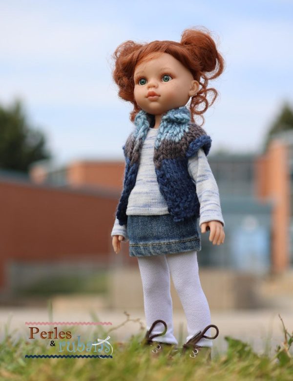 Vest for Chilly Days 13  Doll Clothes Knitting Pattern for Paola Reina Dolls Supply - Image 3