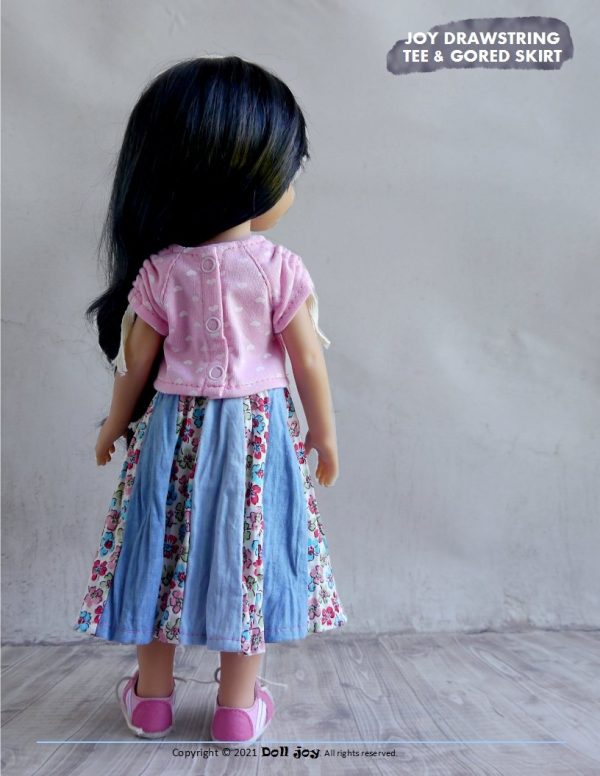 Joy Drawstring Tee and Gored Skirt Pattern For 13  Paola Reina Dolls Supply - Image 5