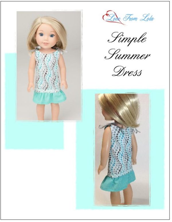 Simple Summer Dress 14-14.5  Doll Clothes Pattern Sale - Image 4