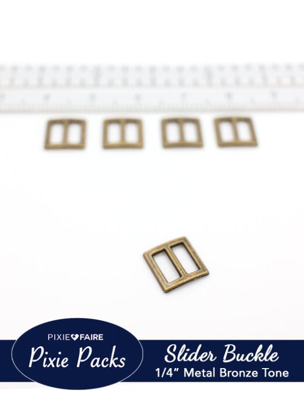 Packs Metal Slider Buckle 1 4  or 6mm Bronze Hot on Sale