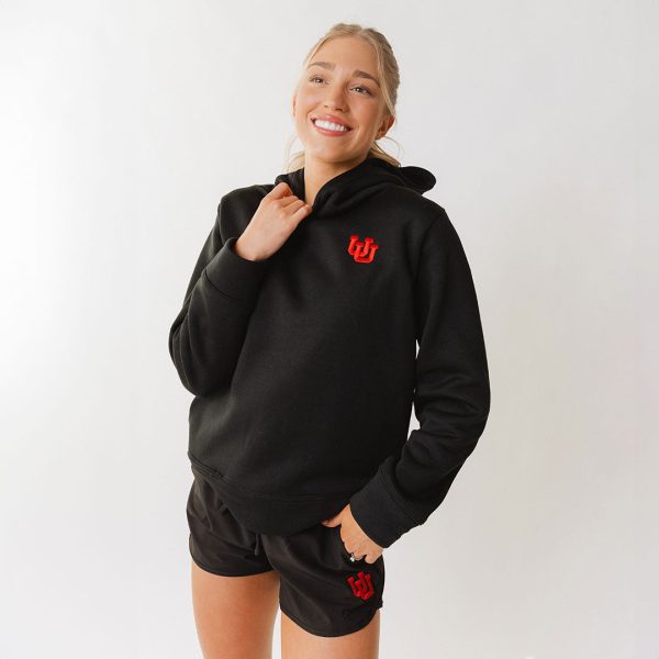 Utah Embroidered Dorm Hoodie, Black UU Sale - Image 3