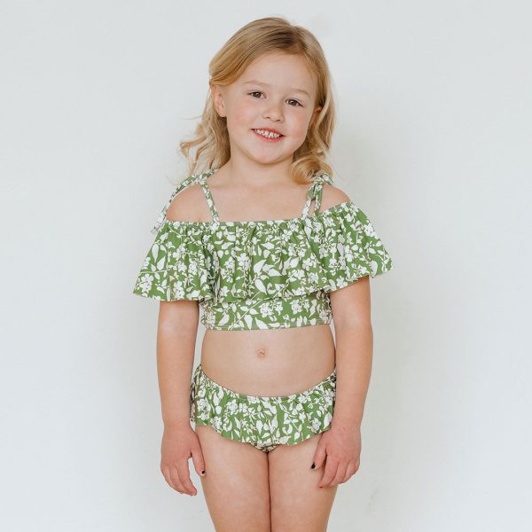 Mini Wave Petal Two-Piece Set, Sage Ivy For Sale - Image 4