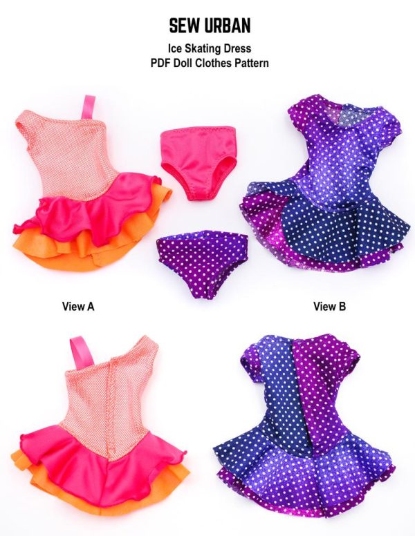 Ice Skating Dress 14.5  -15  Doll Clothes Pattern For Sale - Image 4