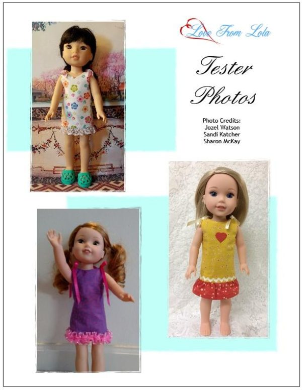 Simple Summer Dress 14-14.5  Doll Clothes Pattern Sale - Image 3
