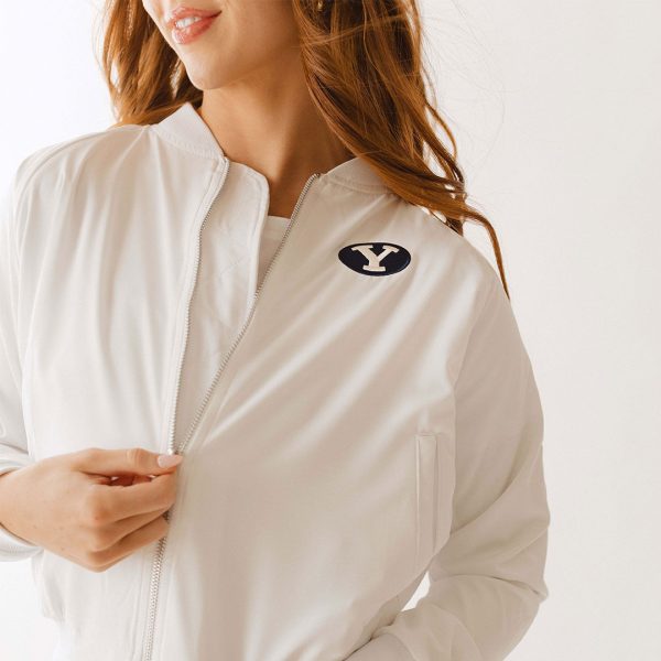BYU Bomber Jacket, White For Cheap - Image 2