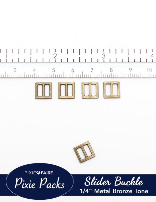 Packs Metal Slider Buckle 1 4  or 6mm Bronze Hot on Sale - Image 2
