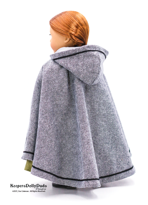 Hooded Cloak 18  Doll Clothes Pattern Hot on Sale - Image 5