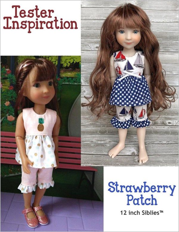 Strawberry Patch Pattern For 12  Siblies Dolls Online now - Image 3