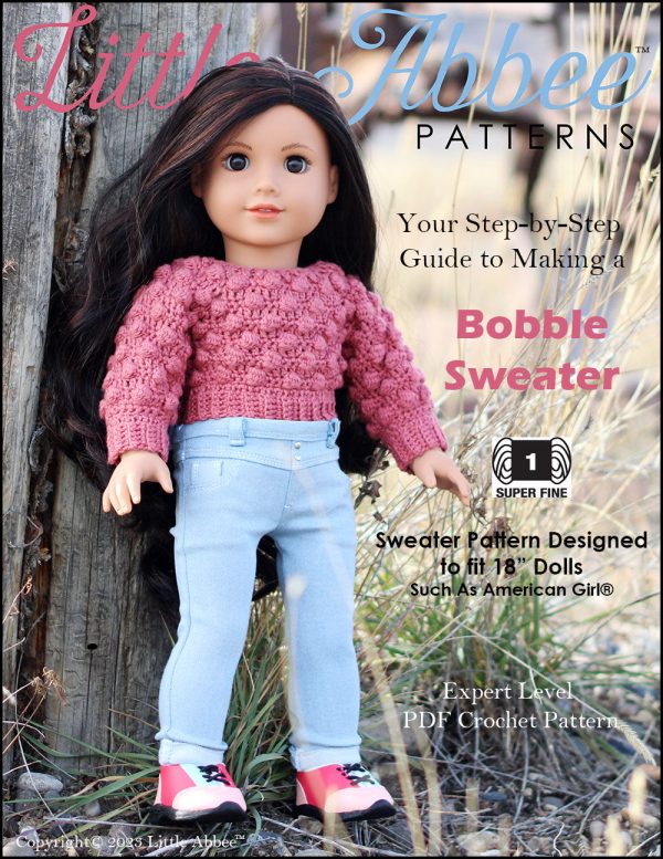 Bobble Sweater Doll Clothes Crochet Pattern for 18 Inch Dolls Sale