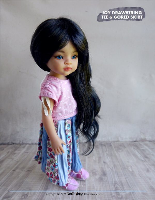 Joy Drawstring Tee and Gored Skirt Pattern For 13  Paola Reina Dolls Supply - Image 4