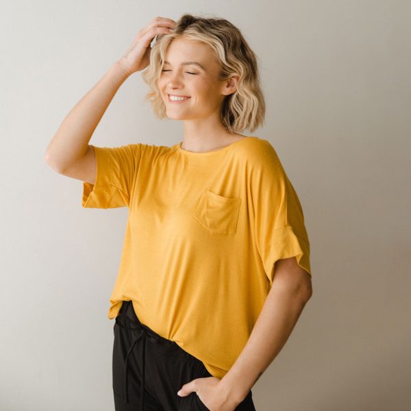 Relaxed Tee, Mustard Online Sale - Image 3