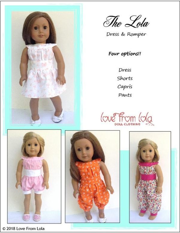 The Lola Dress and Romper 18  Doll Clothes Pattern Hot on Sale - Image 3