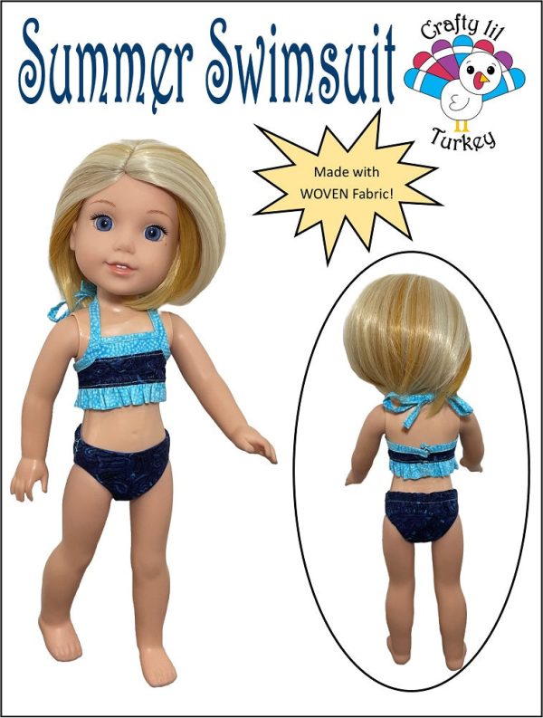 Summer Swimsuit 14.5  Doll Clothes Pattern Fashion - Image 2