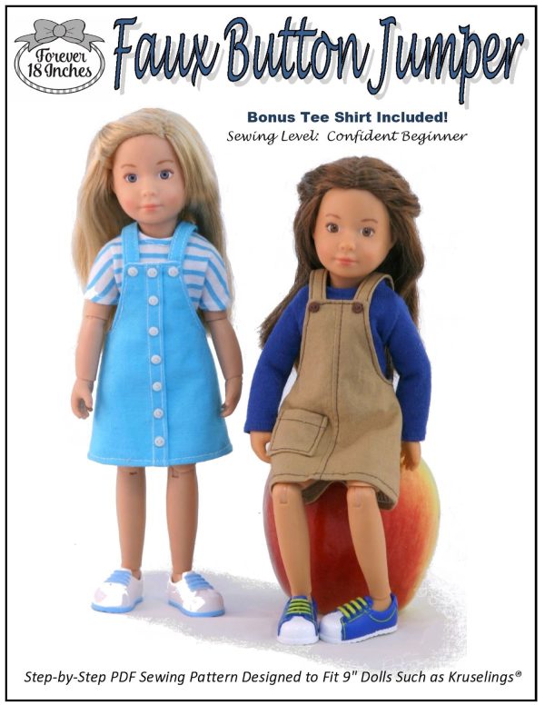 Faux Button Jumper for 9  Kruseling Dolls For Sale